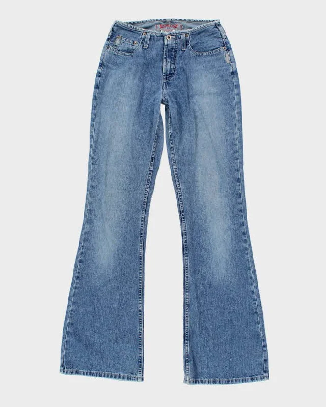 Vintage Y2K Light Wash Flare Jeans - W24 L33 Fashionable Distressed Jeans