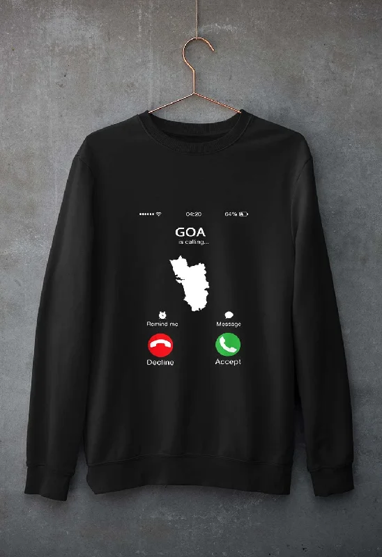 Goa Calling Unisex Sweatshirt for Men/Women Hoodie with Set-In Sleeves Structured Classic