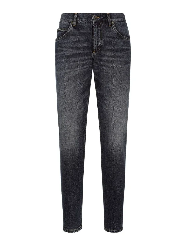 Dolce & Gabbana blue regular-fit denim jeans Fashionable Raw Hemmed Jeans