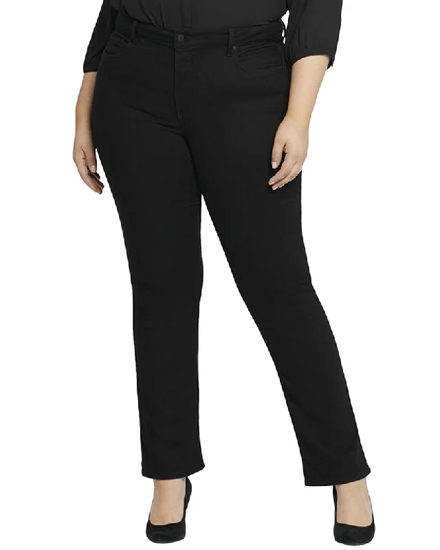 Nydj Plus Marilyn Black Straight Leg Jean Trendy Plus Size Jeans