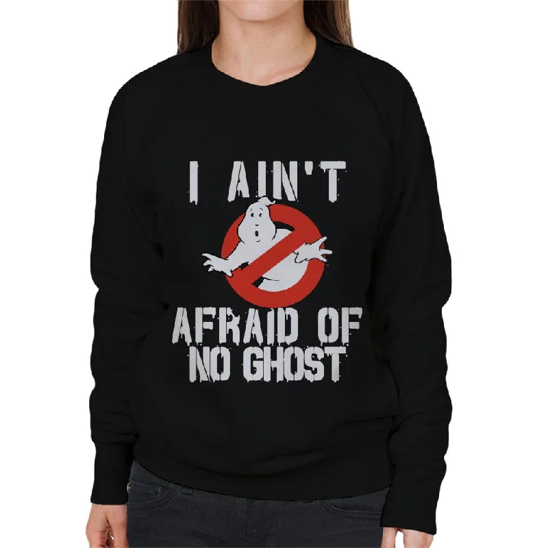 Ghostbusters Halloween I Aint Afraid Of No Ghost Women's Sweatshirt Hoodie with Hem Ribbing Snug Secure