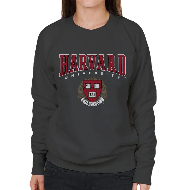 Harvard University Red Veritas Crest Women's Sweatshirt Hoodie with Oversized Fit Loose Comfortable