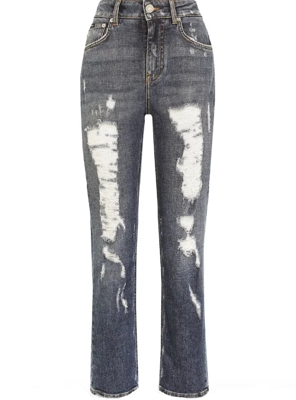 Dolce & Gabbana boyfriend jeans with rips Chic Ripped Jeans