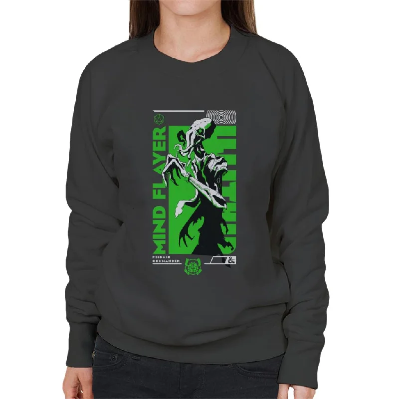 Dungeons & Dragons Mind Flayer Psionic Commander Women's Sweatshirt Hoodie with Hidden Zipper Minimalist Clean