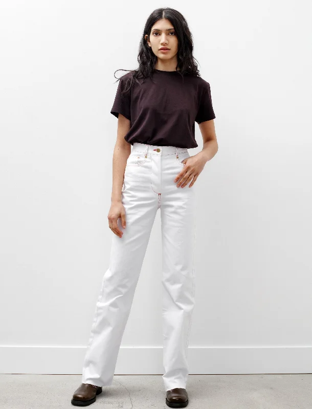 Diane White Jeans Trendy Pleated Waist Jeans