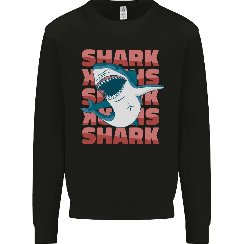 A Great White Shark Mens Sweatshirt Jumper Hoodie with Frayed Bohemian Relaxed