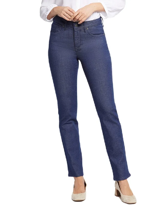 Nydj Sheri Slim Endless Blue Skinny Leg Jean Fashionable Raw Hemmed Jeans