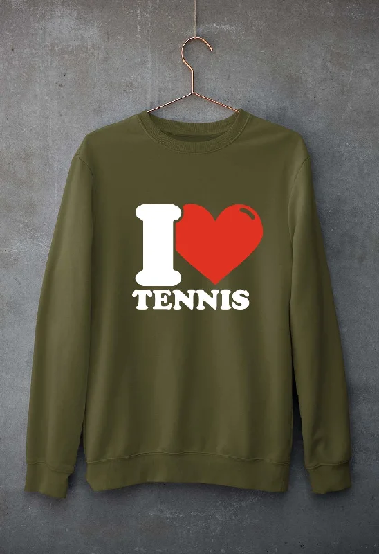 I Love Tennis Unisex Sweatshirt for Men/Women Hoodie with Illustration Artistic Creative