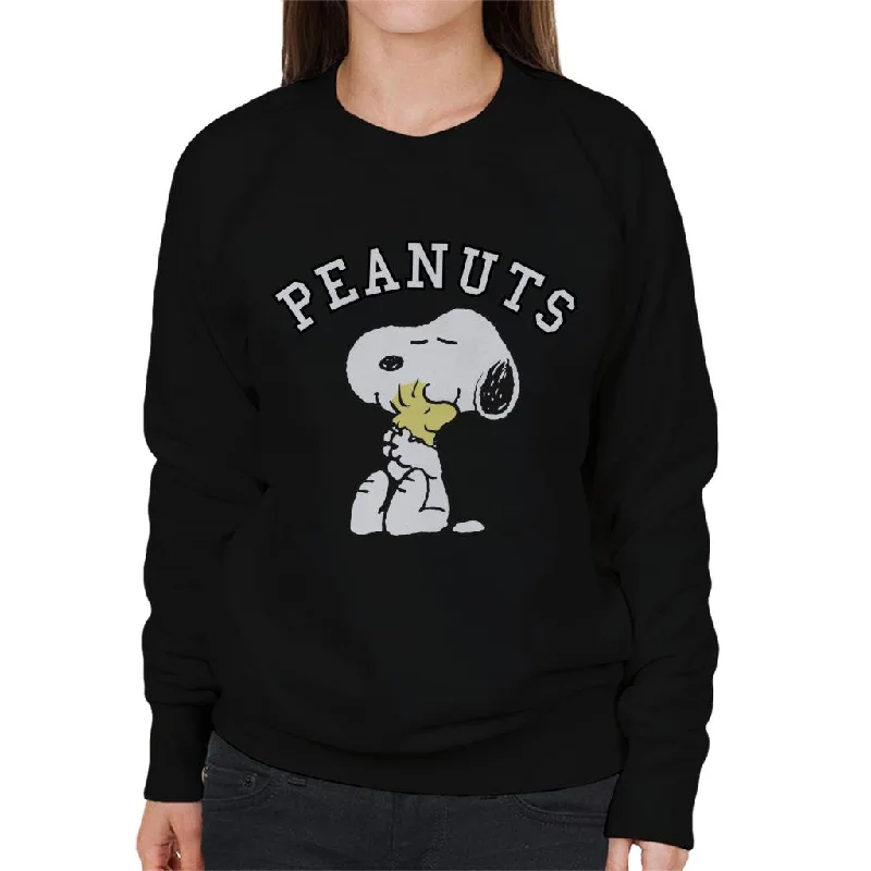 Peanuts Snoopy Hugs Woodstock Women's Sweatshirt Hoodie with Hem Lace Feminine Delicate