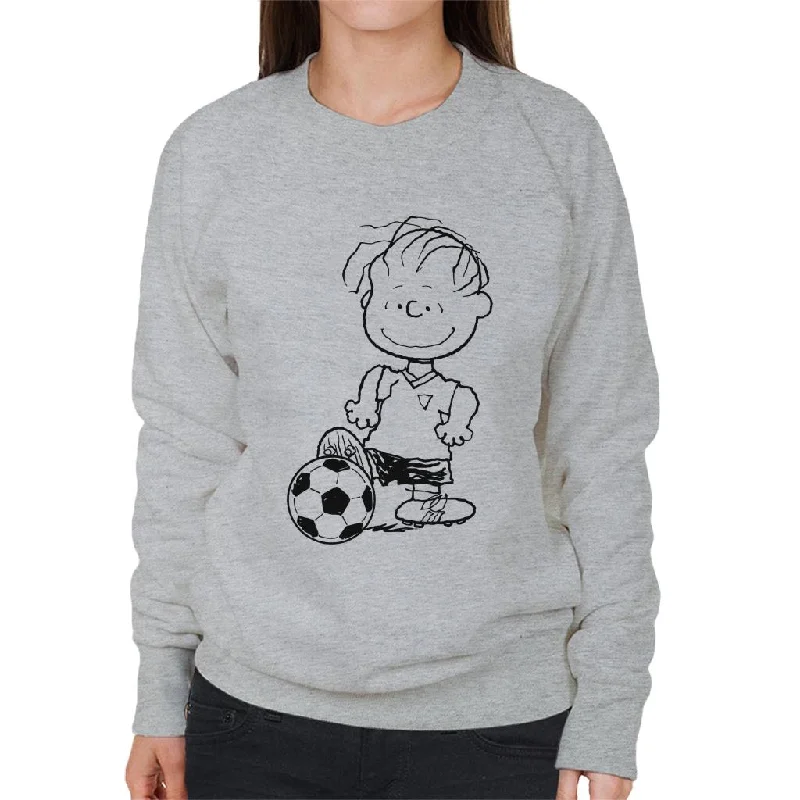 Peanuts Football Linus Van Pelt Skills Women's Sweatshirt Hoodie with V-Neck Classic Versatile