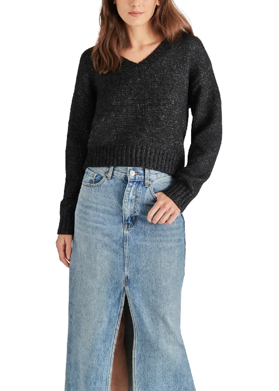 Houston Sweater In Black Stretchy Elastic Breathable