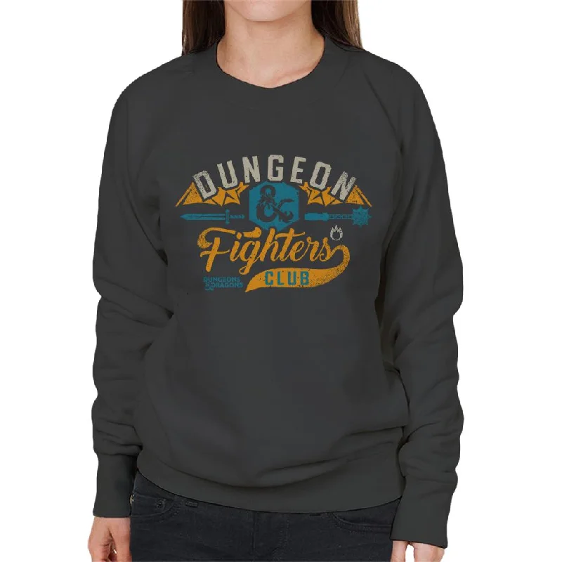 Dungeons & Dragons Fighters Club Women's Sweatshirt Hoodie with Puffed Sleeves Voluminous Trendy