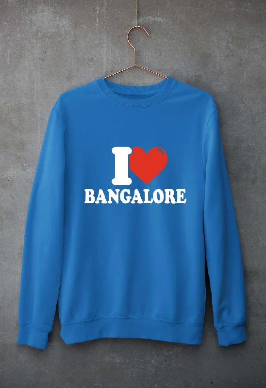 I Love BANGALORE Unisex Sweatshirt for Men/Women Hoodie with Puffed Sleeves Voluminous Trendy