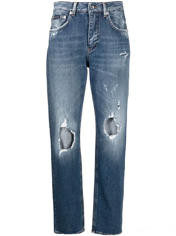 Dolce & Gabbana boyfriend jeans with rips Fashionable Mom Jeans