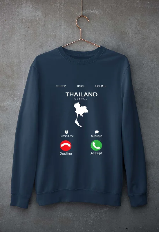 Thailand Calling Unisex Sweatshirt for Men/Women Hoodie with Rhinestones Sparkly Elegant