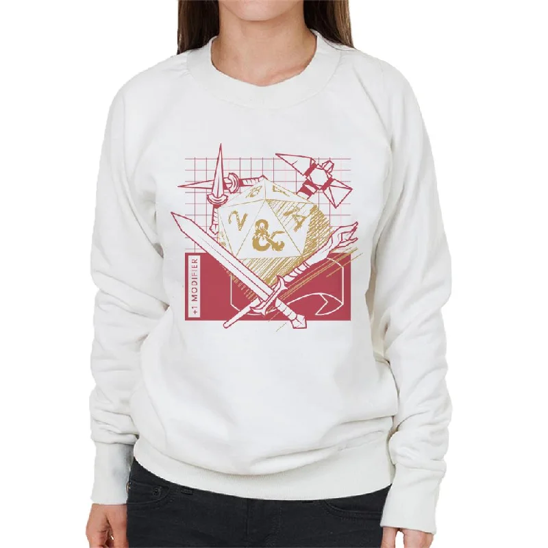 Dungeons & Dragons Plus 1 Modifier Women's Sweatshirt Hoodie with Front Slit Layering Stylish