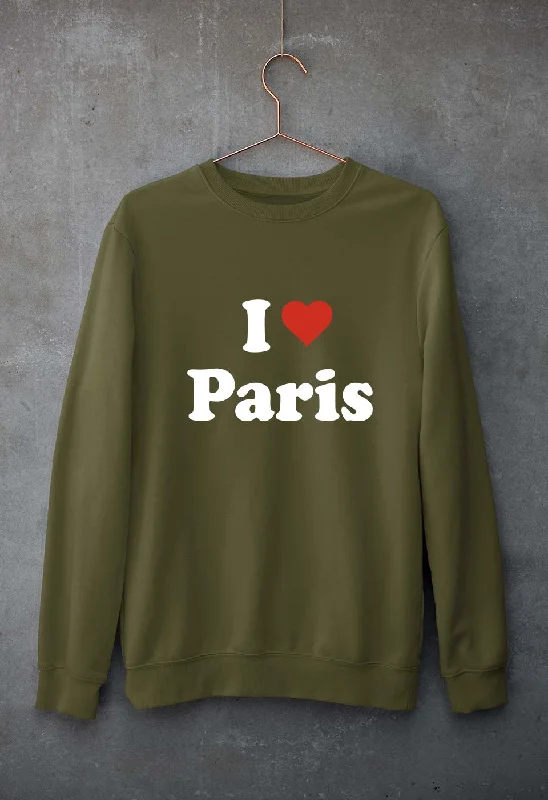 I Love Paris Unisex Sweatshirt for Men/Women Hoodie with Mesh Breathable Sporty