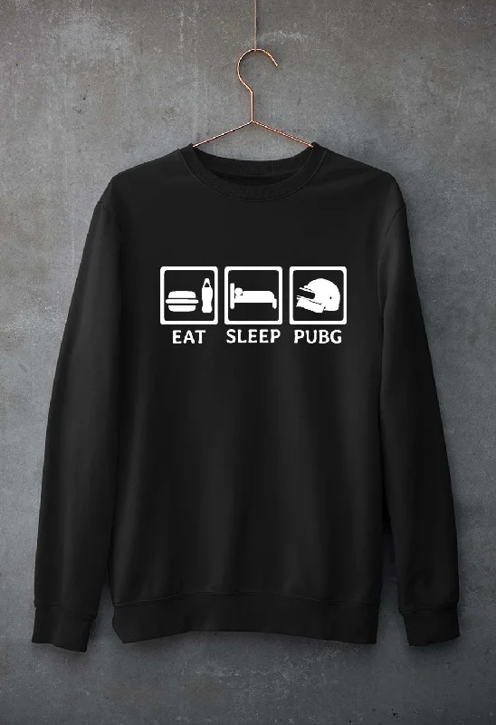 PUBG Eat Sleep Pubg Unisex Sweatshirt for Men/Women Hoodie with Drop Shoulder Relaxed Streetwear