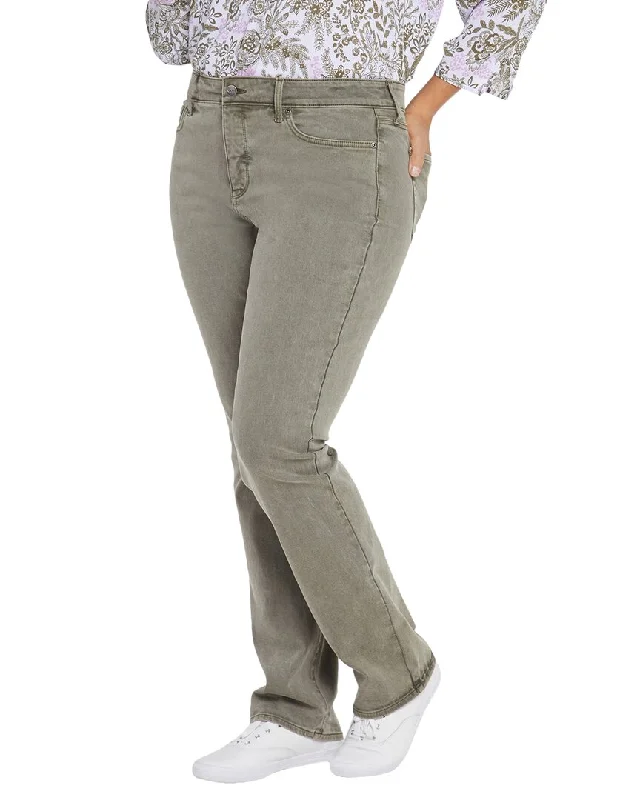 Nydj Plus Marilyn Moss Pigment Straight Jean Fashionable Cropped Denim Jeans