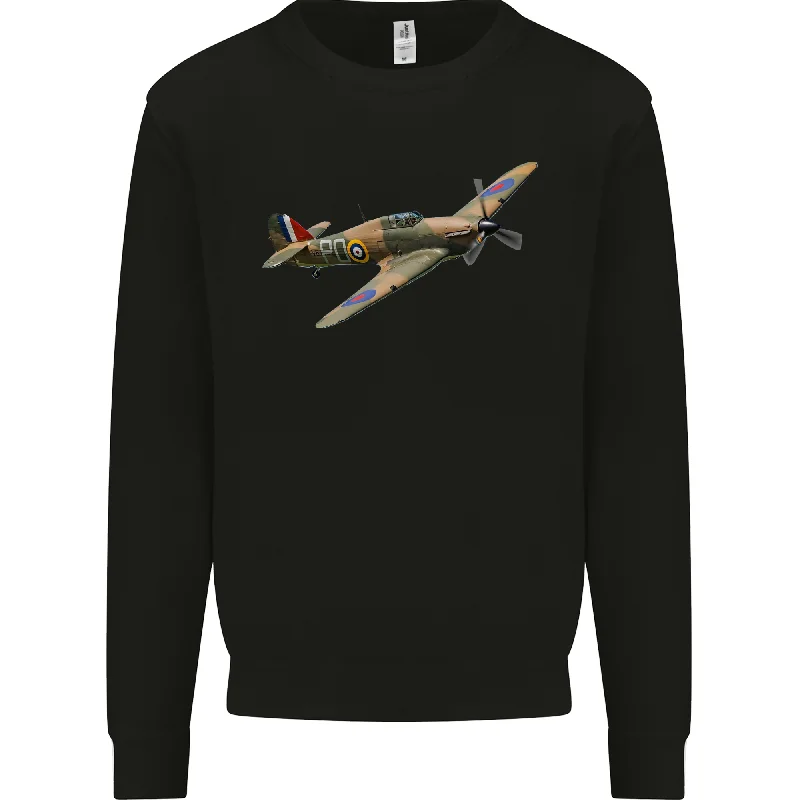 A Hawker Hurricane Flying Solo Mens Sweatshirt Jumper Hoodie with Thumb Holes Functional Cozy