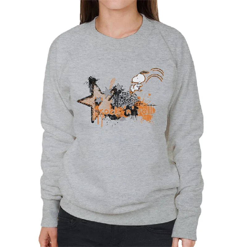 Peanuts Snoopy Rock N Roll Women's Sweatshirt Hoodie with Magnetic Closure Innovative Modern