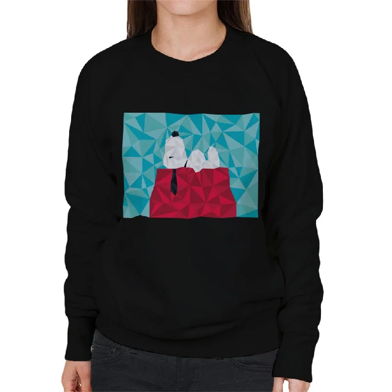 Peanuts Snoopy Geometric Kennel Women's Sweatshirt Hoodie with Embroidery Detailed Premium