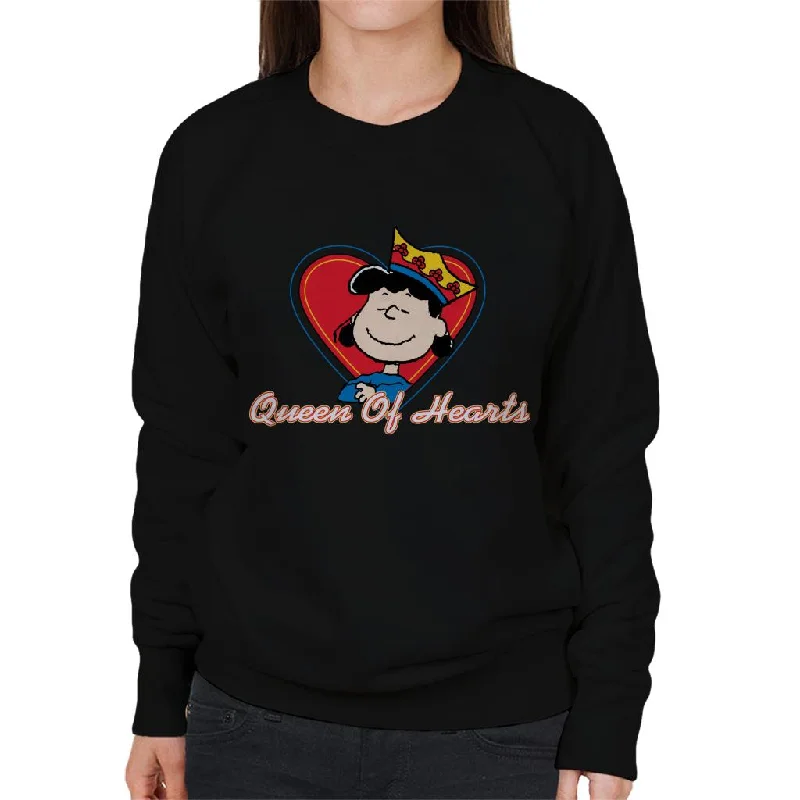 Peanuts Lucy Van Pelt Queen Of Hearts Women's Sweatshirt Hoodie with Cuffed Sleeves Snug Secure