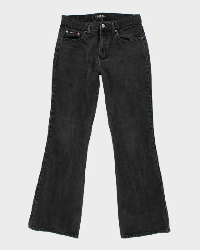 Vintage Women's Dark Stone Wash Flare Jeans - W28 L30 Comfortable Ankle Jeans