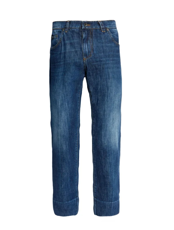 Dolce & Gabbana logo-plaque straight-leg jeans Comfortable Drawstring Waist Jeans