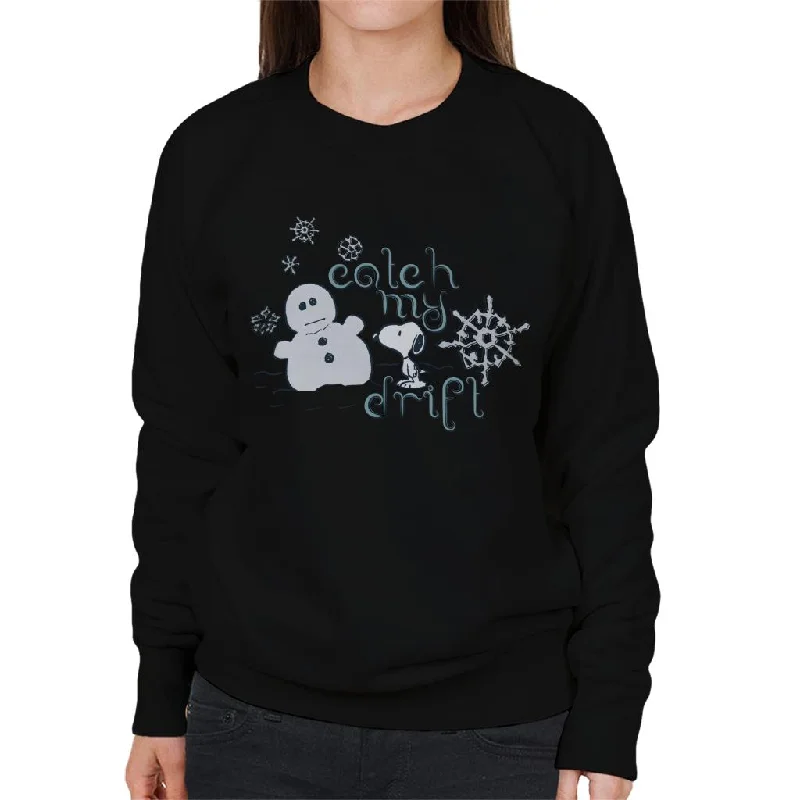 Peanuts Christmas Snoopy Catch My Drift Women's Sweatshirt Hoodie with Slim Fit Tailored Modern