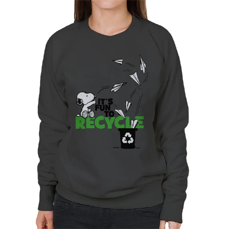 Peanuts Snoopy Its Fun To Recycle Women's Sweatshirt Hoodie with Tie-Dye Psychedelic Retro