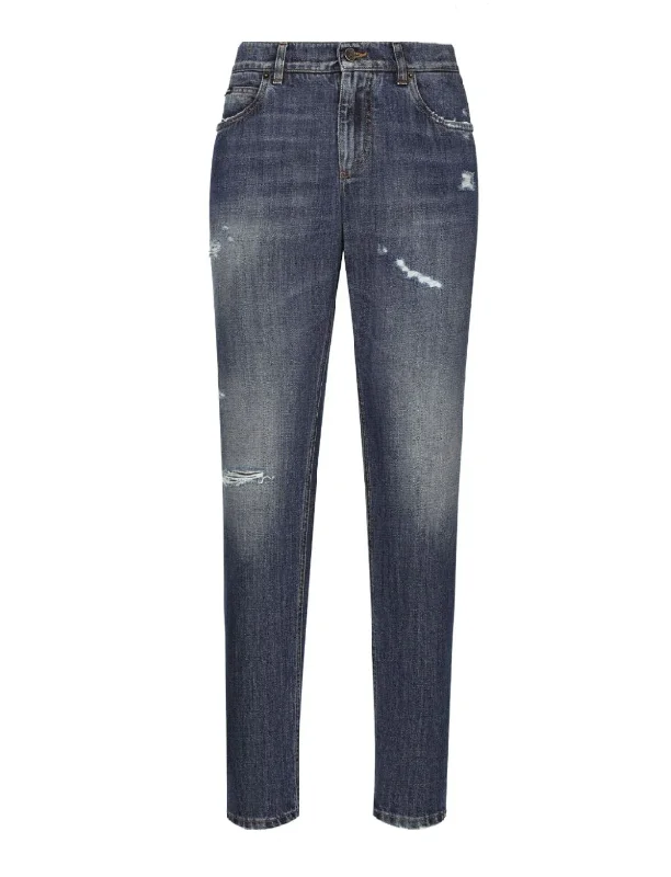 Dolce & Gabbana straight-leg cotton jeans Fashionable Cropped Denim Jeans