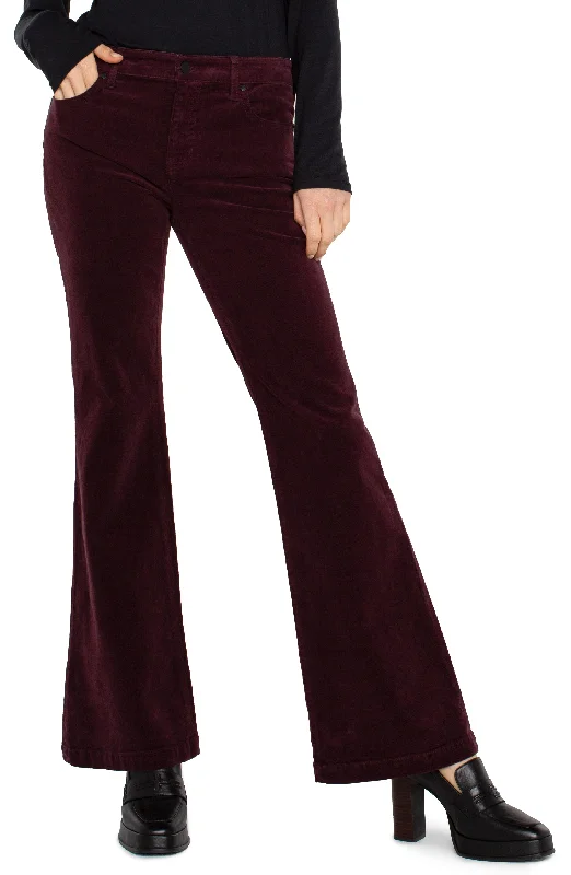 Hannah Flare Colored Corduroy Pants w 32" Inseam Wide-Legged Palazzos