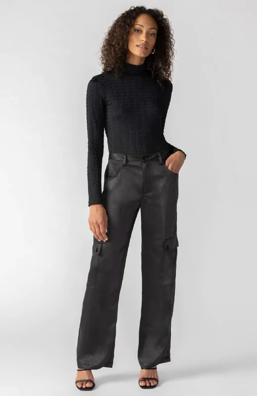 Sanctuary - Satin Ava Cargo Pant Comfortable Pleated Pants