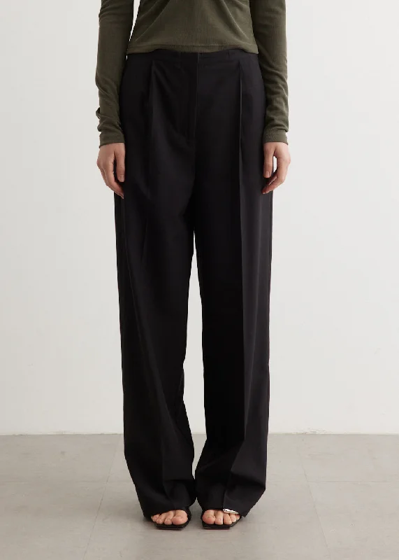 Sequence Drawstring Tailored Pants Formal Wide-Leg Pants