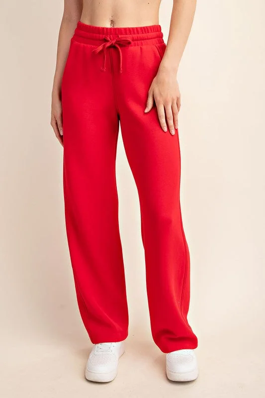 Signature Style Red Scuba Pants Slim-Fit Leggings