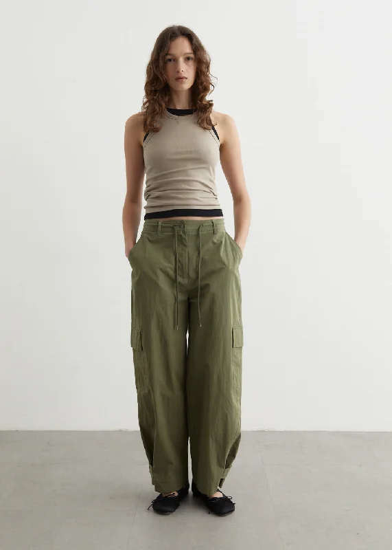 Harpa Barrel Leg Cargo Pants Relaxed Casual Leggings