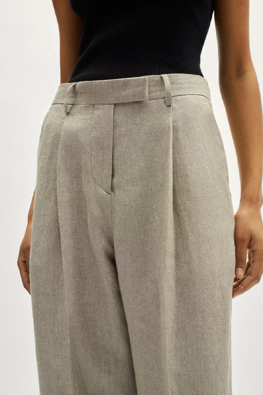 The Linen Twill Pants Classic Bootcut Trousers