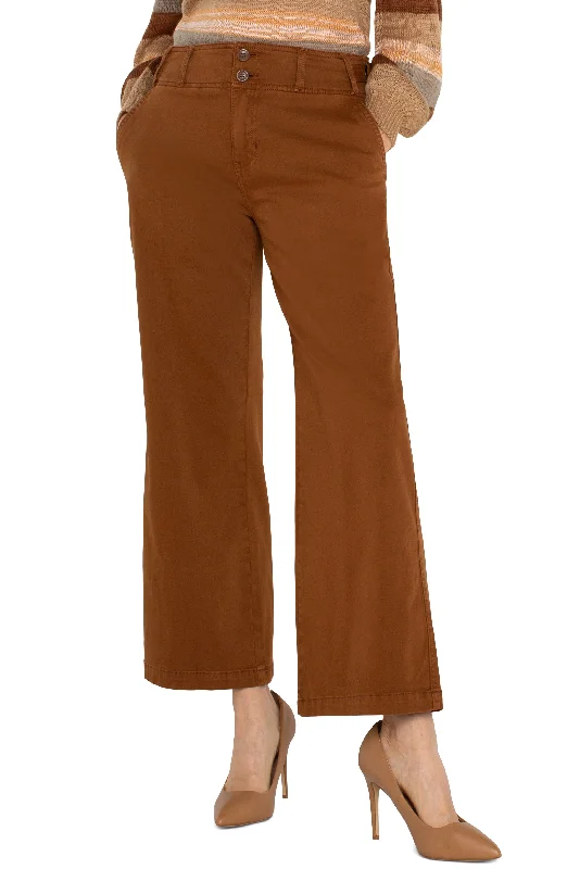 High Rise Cinch Waist Soft Cargo Look Pants Soft Wool Pants