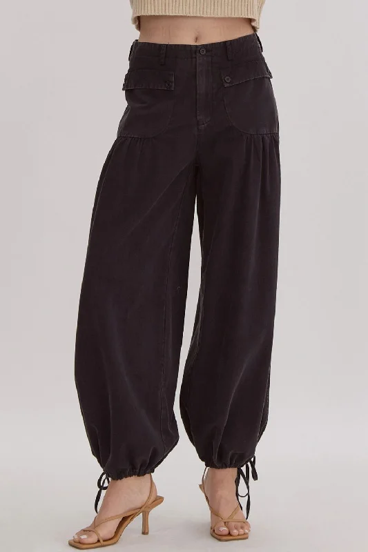 Serendipity Washed Black Denim Balloon Pants Modern Skinny Pants