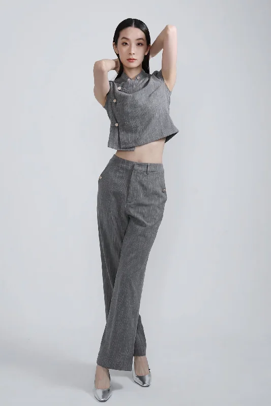 NELLY Straight Pants (Grey) Soft Stretch Leggings