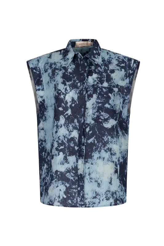 Rina Blouse | Indigo Floral Print Blouse