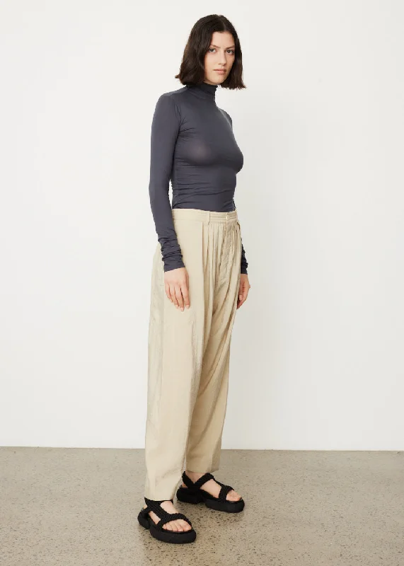 Pleated Sarouel Pants Lightweight Jogger Pants