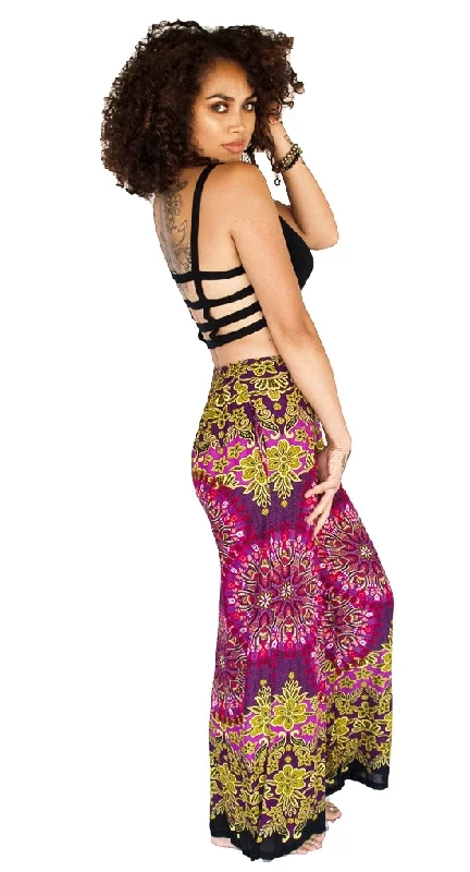 Palazzo Pants in Mandala Magenta Burst Stylish Casual Pants