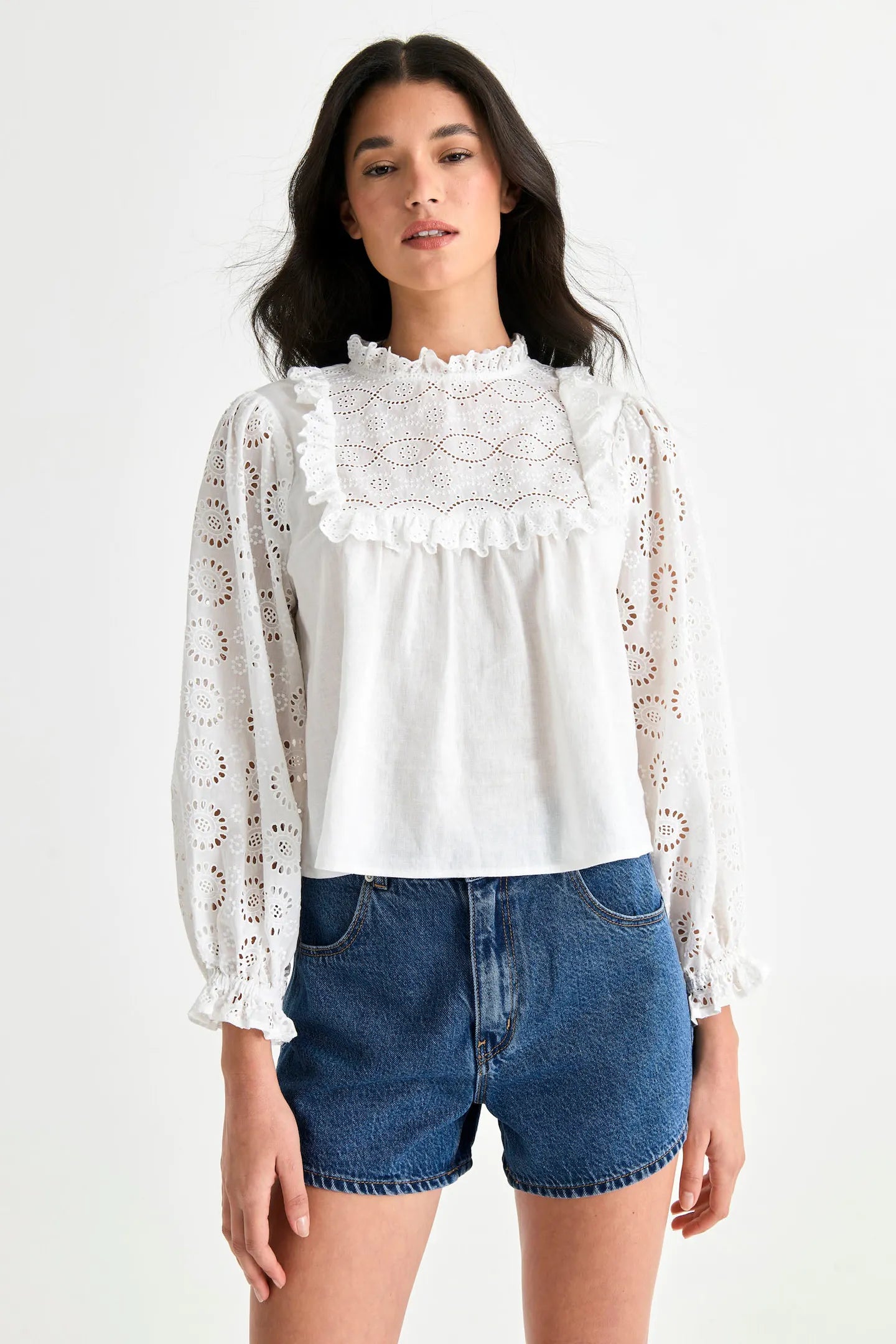 Paris Lace Blouse Classic Striped Blouse