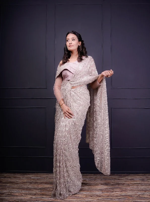 SAREE WITH BLOUSE Elegant Semi-Sheer Blouse