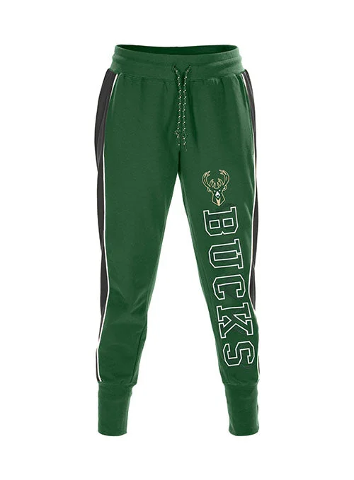 Women's New Era Puff Print Milwaukee Bucks Jogger Pants Trendy Wide-Legged Trousers