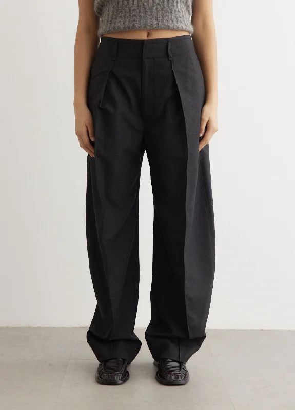 Curved Volume Tailored Pants Casual Track Pants