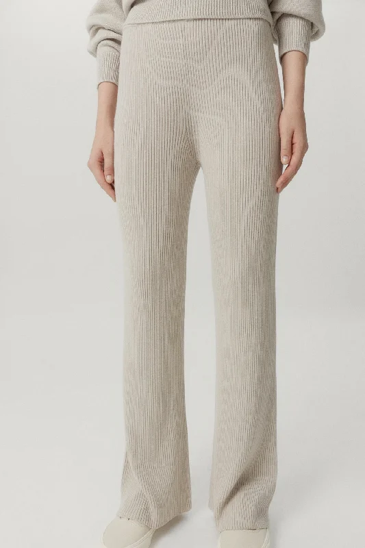 The Merino Wool Ribbed Pants Warm Wool Trousers