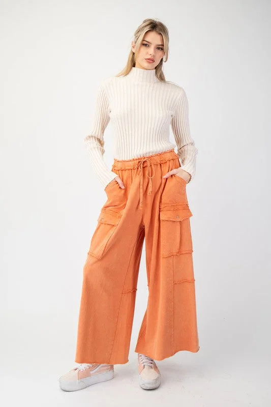 Comfy Trends Washed Rust Pants Casual Track Pants